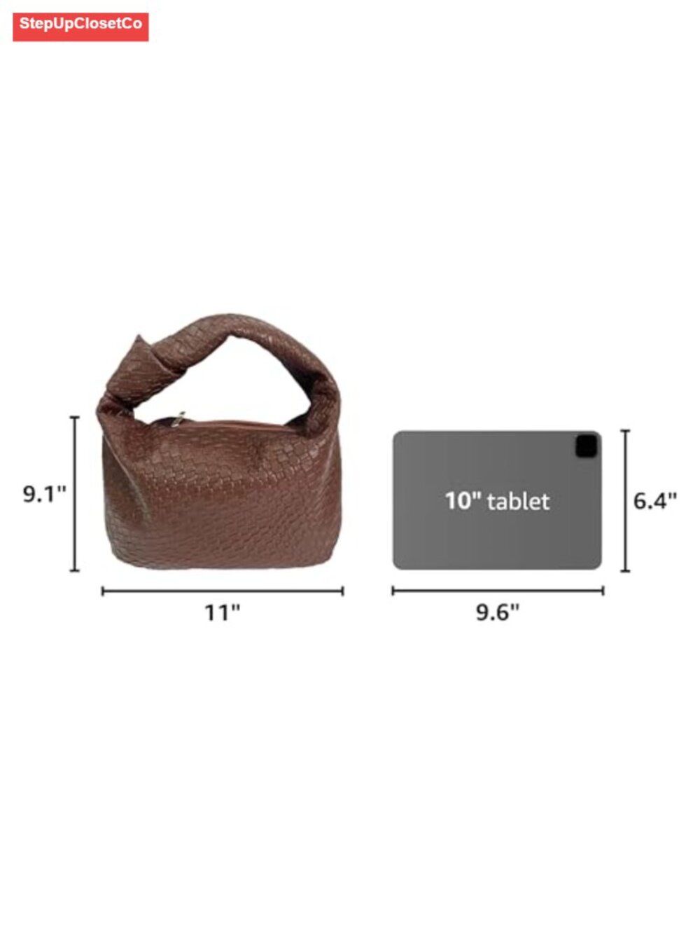 Woven Hobo Bag for Women Knot Strap Handbags PU Leather Dumpling Clutch Purse - Picture 2 of 6